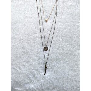 American Eagle Three-strand Boho Distressed Festival Necklace